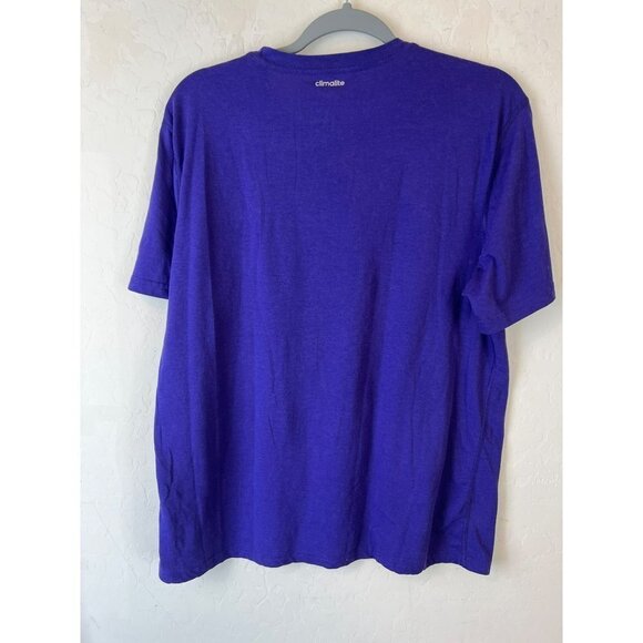 Unisex Purple Adidas Short Sleeve Sz L Climalite Short Sleeve Crewneck Tee - Picture 4 of 6